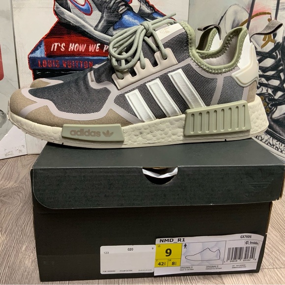 adidas gazelle silver green womens Shop White Mens adidas NMD R1 Lace Up Sneakers – Shoebacca main image 0